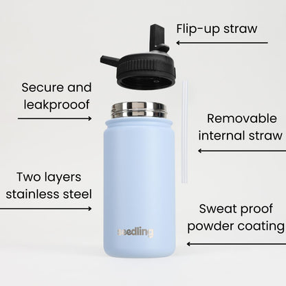 The Little One 14oz Water Bottle - Charcoal Gray